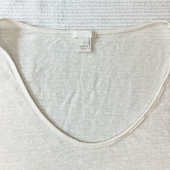 J. Crew Scoop Neck Linen Blend T-Shirt - Picture 3 of 10